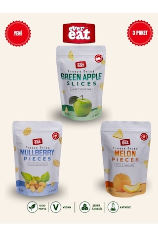 Evereat Elma-dut-kavun Freeze Dry Meyve Cipsi 3'lü Paket Gurme Atıştırmalık 1 Adet Evereat Elma-dut-kavun Freeze Dry Meyve Cipsi 3'lü Paket Gurme Atıştırmalık 1 Adet