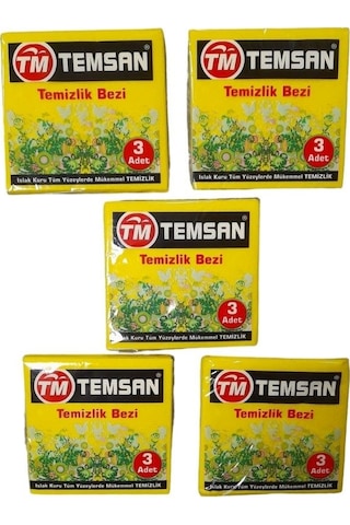 Temsan Temizlik Bezi 3 Adet Sarı