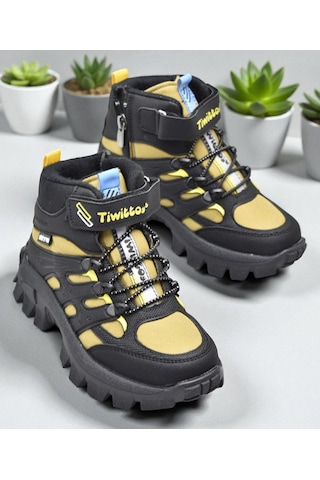 Twittoys 390u Ortopedik Taban Lastikli Cırtlı Kız Çocuk Bot Erkek Çocuk Bot Unisex Çocuk Bot Siyah-camel