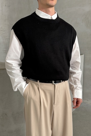 Erkek Bisiklet Yaka Oversize Süveter Siyah