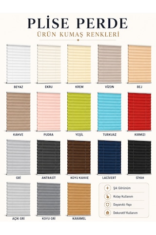 Akordiyon Kapı Perdesi Plise Sürgülü Kapı Perdesi En0-100 Cm X Boy0-240 Cm