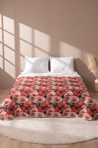 Gelincik Çiçeği 5d Çok Amaçlı Çift Kişilik Baskılı Pike & Yatak Örtüsü 200x220 Cm Çok Renkli