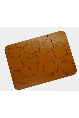 Çocuklar İçin Eğitici Ve Öğretici Ahşap Yapboz Puzzle Bul Tak Meyveler 30x20cm