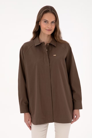 U.s. Polo Assn. Kadın Kahverengi Gömlek Desenli 50316399-vr029 Kahverengi