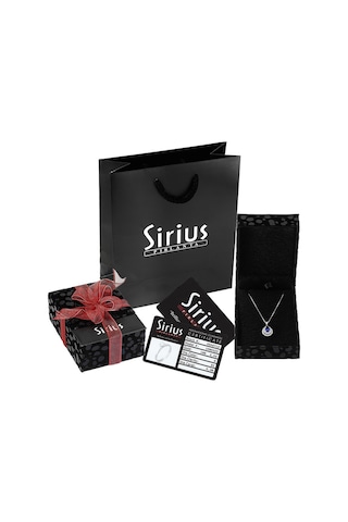 Sirius Pırlanta Elmas ve Damla Safir Taşlı Kolye 0884P0007
