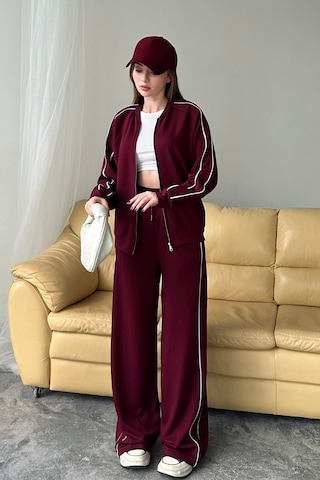 Balenbi Kadın Modal Kumaş Çift Biyeli Fermuarlı Takım 1127 Bordo