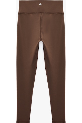 Koton Yüksek Bel Dikiş Detaylı Slim Fit Spor Tayt Kahverengi 7wak40152nk Kahve