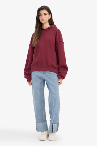 Defacto Oversize Geniş Kalıp Kapüşonlu Kalın Kumaş Sweatshirt G7375ax25cwbr2 Bordo-br2