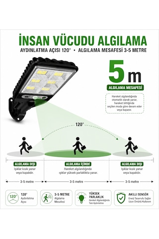 Güneş Enerjili 30 Cob Led Duvar Lambası Hareket Sensörlü Uzaktan Kumandalı Ip65 Su Geçirmez Dış Mekan Bahçe Aydınlatma 1