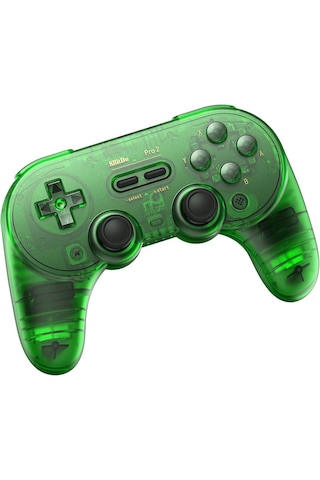 8bitdo Pro 2 Bluetooth Controller Kablosuz Hall Effect Oyun Kolu Switch/switch 2,pc,android,Apple Uyumlu,macos,jade Yeşil Edition