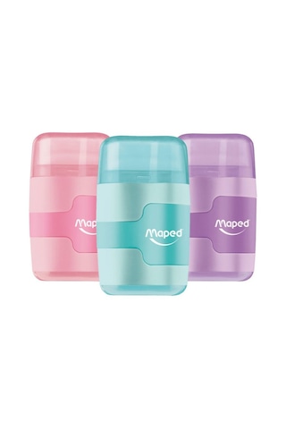 Maped Connect Pastel Renkli Çift Delikli Silgili Kalemtıraş 049231