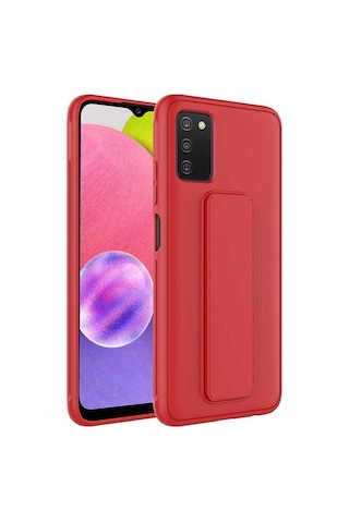 Galaxy A03s Kılıf Zore Qstand Kapak Kırmızı