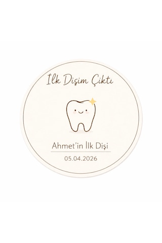 İlk Dişim Çıktı Baby Shower Hediyelik Etiket 50 Adet 0 - 20 Ay