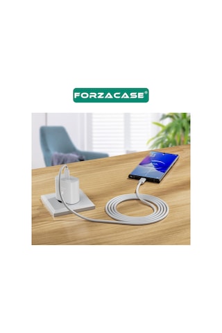 Forzacase İphone 15 - 16 Serisi İle Uyumlu Hızlı Şarj 25w Type-c To Type-c Şarj Cihazı Seti - Fc1026 Beyaz