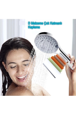 Ahlez Solid 5 Fonksiyonlu Duş Başlığı Krom
