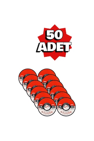 50 Adet İnox Metal Kesici Kesme Diski 115x1,0x22,23 Mm İnce Taş Spiral Demir Kesici Disk
