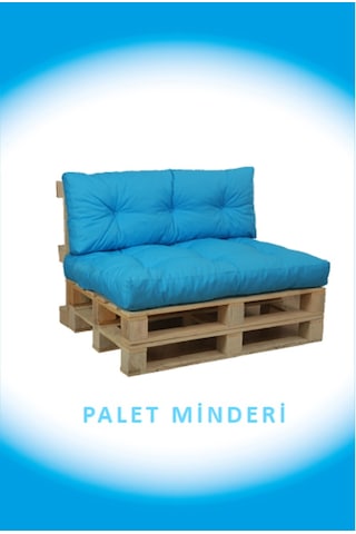 Dış Ve Iç Mekan Palet Minderi Minder Seti Takımı 2 Li Turkuaz