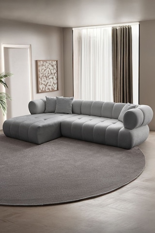 Petra Modern Köşe Koltuk Takımı Gri