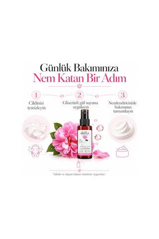 Akita Doğal Gliserinli Cam Şişe Gül Suyu 100 ML