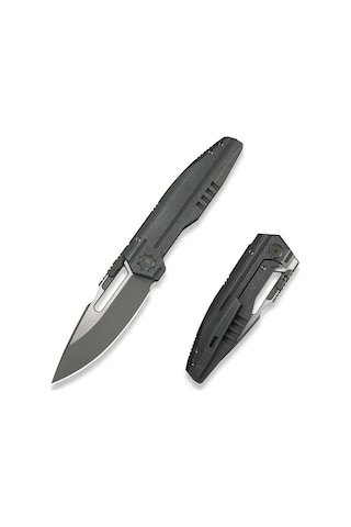 We Knife Limited Reveille Olive Gray Titanium Handle Gray Stonewashed Bohler M390 Blade, Satin Flat Limited Edition 200 Pcs Çakı Gri