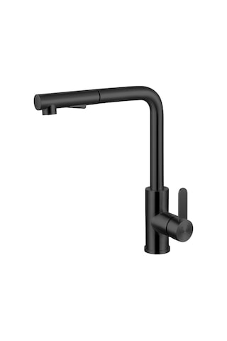 Crauf Attivo 4070 Füme Siyah Spiralli Mutfak Eviye Bataryası Siyah