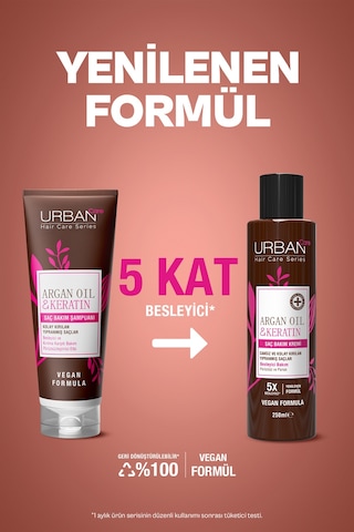 Argan Yağı & Keratin Kolay Kırılan Yıpranmış Saçlara Özel Saç Bakım Kremi 250ml-vegan