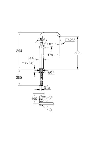 Grohe Essence Tek Kumandalı Lavabo Bataryası XL-Boyut 24170Gl1
