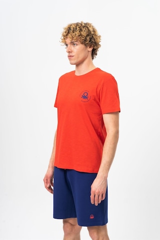 Benetton Bnt-m099-r-23y Erkek T-shirt Bnt-m099-r-r0766 Kırmızı