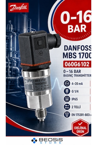 Danfoss 060g6102 Mbs 1700 0-16 Bar Basınç Transmitteri