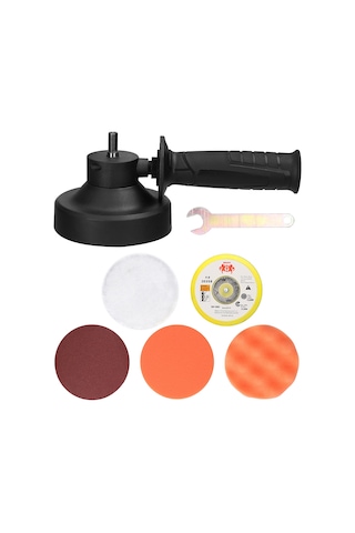 Symbee Drill'den Cila Makinesi Dönüştürücü Seti - 5 İnç Da Eksenli Aksesuarlar: 2 Sponge Disk + Yün Disk + Zımpara Kağıdı