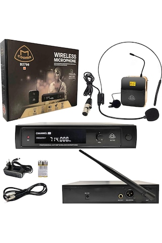 MİKROFON KABLOSUZ 1YAKA/1HEADSET UHF COOMA B-2798