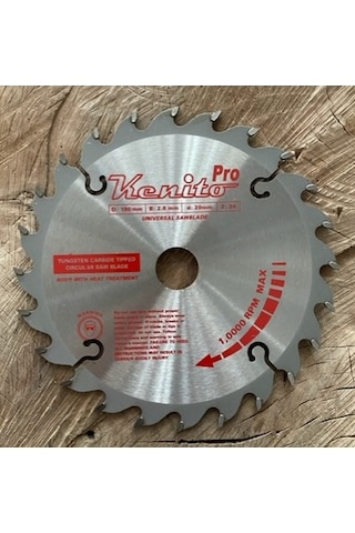 Kenito 150mm Elmas Testere Ahşap Mdf Sunta Kesici Göbek 16-20mm