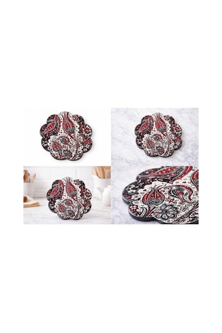 El İşçiliği Osmanlı Desenli Seramik Nihale,18 Cm,ısıya Dayanıklı,kaymaz Tabanlı,dekoratif Altlık Diğer