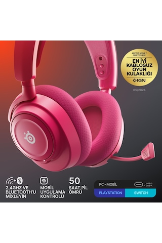 Steelseries Arctis Nova 7 Gen 2 Wireless Oyun Kulaklığı - Magenta