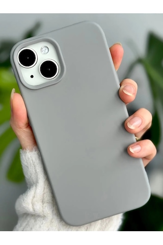 İphone 13/14 Uyumlu Lansman Kılıf Leke Kir Su Tutmayan Yüzey İçi Kadife Mükemmel Hissiyat Gri