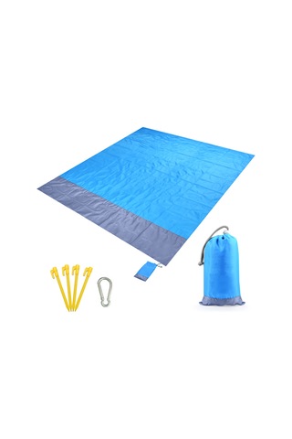 Tenfowee Multifonksiyonel Dış Mekan Battaniyesi - Su Ve Yırtılma Dayanıklı, Güneşlik/açık Hava Çadırı, Mavi-gri, 200x210 Cm, Kamp/piknik/plaj İçin Açık Mavi - Gri