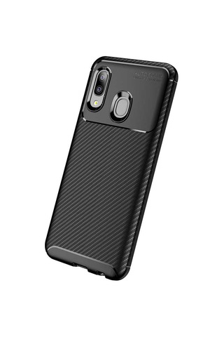 Samsung Uyumlu Galaxy A20e Kılıf Zore Negro Silikon Kapak Kahverengi
