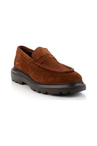 Taba Hakiki Deri Erkek Loafer Ayakkabı E01310113202 Taba