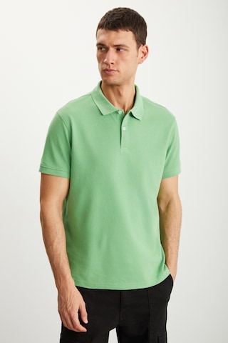 Grimelange Tarnex Erkek %100 Pamuk Kısa Kollu Regular Fit Yeşil Polo Yaka T-shirt