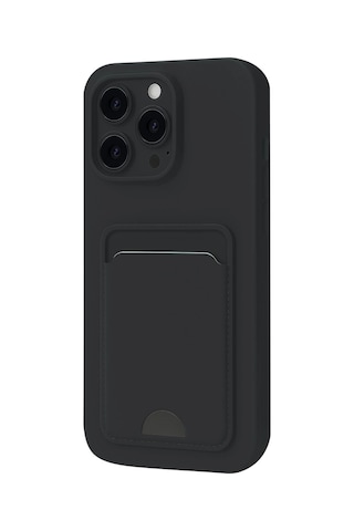 Apple Uyumlu iPhone 16 Plus Kılıf Kelvin Kartvizitli Silikon Siyah