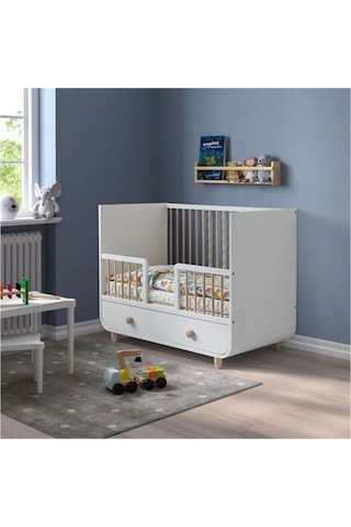 Myllra Beyaz Bebek Karyolası 60x120 Beyaz
