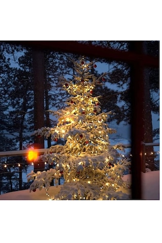 100 Ledli 12 Metre Solar Şerit Bahçe Dekorasyon Aydınlatma Sarı Işık Güneş Enerjili Sarı