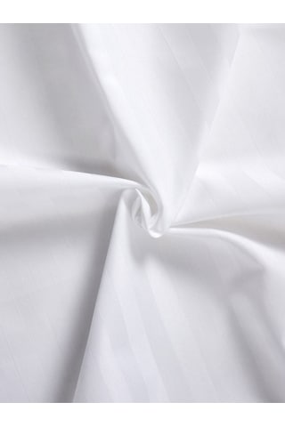 Beyaz Pamuklu Çizgili Saten Lastikli Çarşaf Takımı + Yastık Kılıfı120 X 200