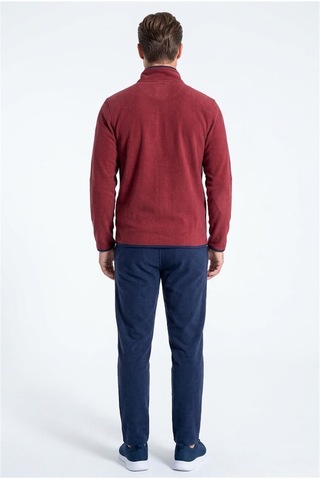 Pierre Cardin 6162 Erkek Uzun Kollu Quarter Zip Eşofman Takımı-bordo