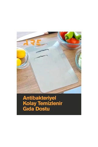 3'lü Paslanmaz Çelik Kesme Doğrama Tahtası Seti Gıda Temasına Uygun, Çok Renkli