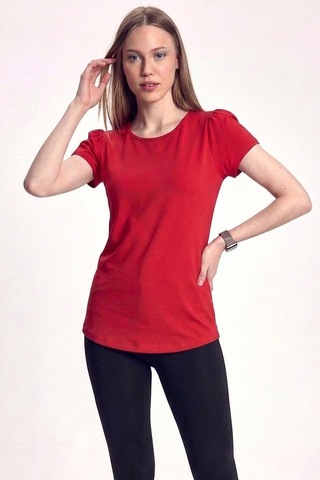 Scorp Bloom Ruched Kadın Spor Tişört Kırmızı Standart