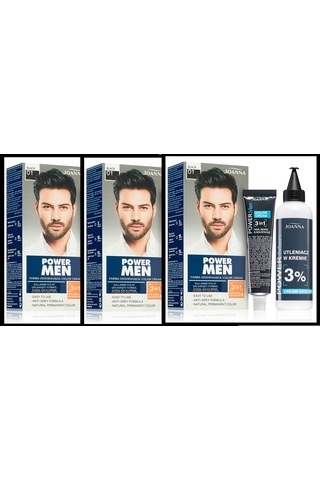Power Men Krem Boya 3ü1 Arada Saç Sakal Bıyık 01 Siyah 3 Adet