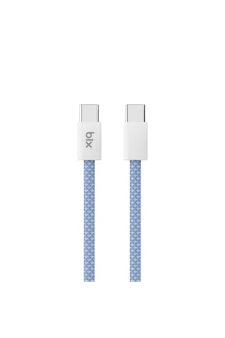 Bix T4cc 65w Usb-c To Usb-c Manyetik Tasarımlı Örgülü Hızlı Şarj Ve Data Kablosu 1 Metre Mavi