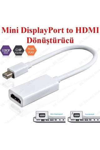 Class Mini Displayport Thunderbolt Erkek To Hdmı Dişi Dönüştürü
