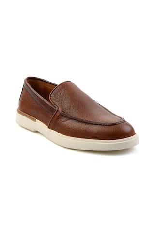 Bambi Taba Hakiki Deri Erkek Loafer Ayakkabı E01395425640 Taba